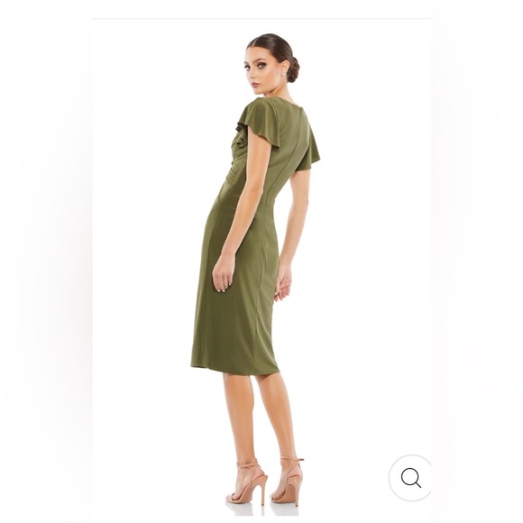 MAC DUGGAL FLOUNCE SLEEVE MIDI DRESS NWT 8 - Picture 2 of 9